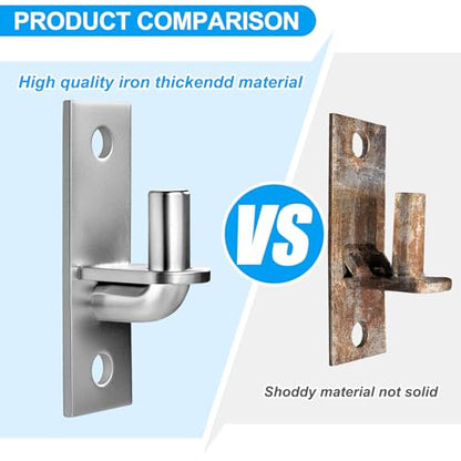 Wall Mount Gate Hinges, 2 Pack Farm & Chain Link Gate Hinges with 5/8" Hinge Pin, Heavy Duty Wall Plate Hinges for Fence Posts(Screws Not Included) - size: 2 Pack (2 pcs)