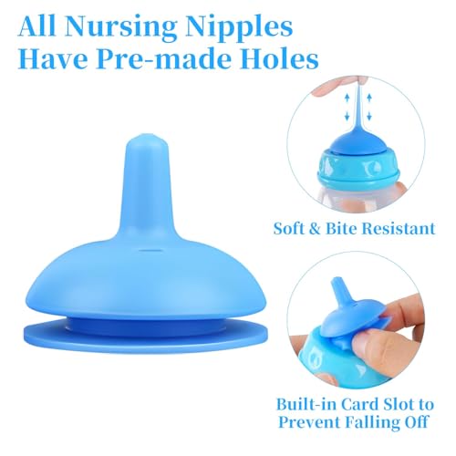 Pet Feeding Bottle and Syringes,60ml Nursing Bottle, 3 Sizes Nipples with Ventilation Valve Resistant Tearing Perfect for Puppies, Kittens, Small Wildlife (Blue) - color: Blue