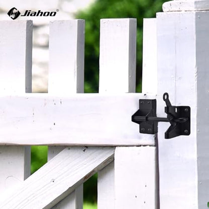 Heavy Duty Automatic Gate Latch for Wooden Fences,Self Locking Metal Gates for Vinyl Fence Outswinging Pool Gate Door Latches, Black | Heavy Duty Automatic Latch, For Metal Gates, Vinyl Fence, Outswinging Pool Gate Door, Black