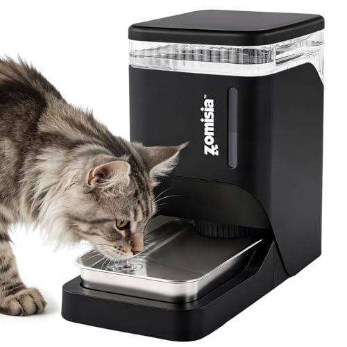 ZOMISIA 1.6 Gallon Automatic Dog Water Dispenser with Stainless Steel Bowl - color: Black, size: 6L