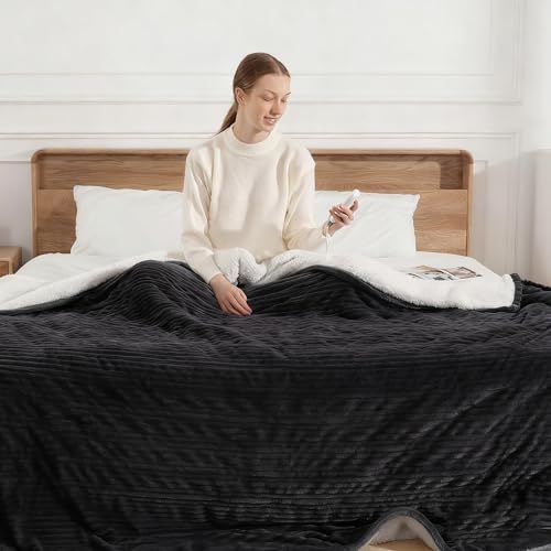 Heating Blanket Full Size Electric Blanket Full Great Gift to Elderly 72X84 - color: Charcoal, size: Full(72"x84")