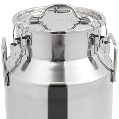 304 Stainless Steel Milk Can, 28L/7.4Gal Milk Bucket Wine Pail Sealed Bucket, Heavy Duty Storage Can Tote Jug with Sealed Lid for Liquid Storage - size: 28L/7.4Gal