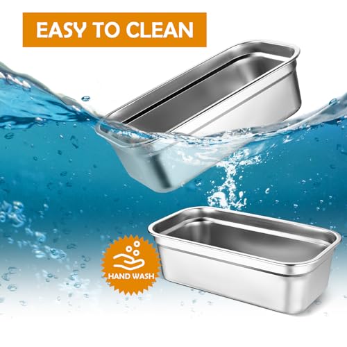 8 Pcs 304 Stainless Steel Food Storage Containers with Lids 1/3 Size Hotel Pan Chicken Food Grade Pans Metal Meal Containers for Restaurant Stackable Kitchen Freezer Buffet(4 Inch Deep) - size: 4 Inch Deep
