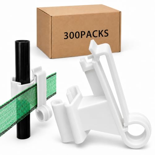 Chunful 300 Pcs T-Post Poly Tape Insulator Large Snap T-Post Holding Electric Fence Insulator for Farm Fence (White) - color: White