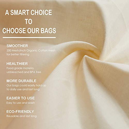 6 PCS 12"x12" Nut Milk Bags - 100% Unbleached Cotton Cheesecloth, Reusable Food Strainer Colander For Straining Almond/Oat Milk, Celery Juice, Cold Brew Coffee, Yogurt and Cheese Making - color: 6 pack