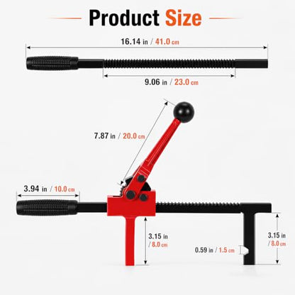 Chain Link Fence Stretcher Tool, Heavy Duty Ratcheting Wire Fence Puller | , 9 Inch Travel, Tilted Base with Deep Groove Hook, Easy One Person Operation for Chain Link Barbed Woven Wire Fence Repair