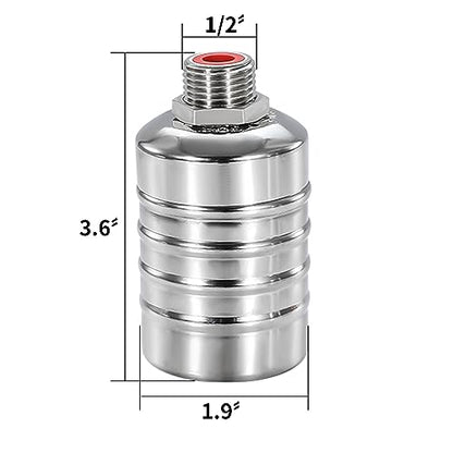 Float Valve, 1/2" to 3/4" 1" 304 Stainless Steel Fully Automatic Water Level Controller, Automatic Water Level Control Float Valve for Water Tank, Livestock Troughs, Pool, Distiller