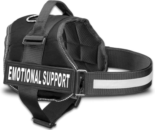 Industrial Puppy Emotional Support Vest Harness, XXS 13.5-17 in, Black - color: Black, size: XXS, Fits Girth 13.5-17"
