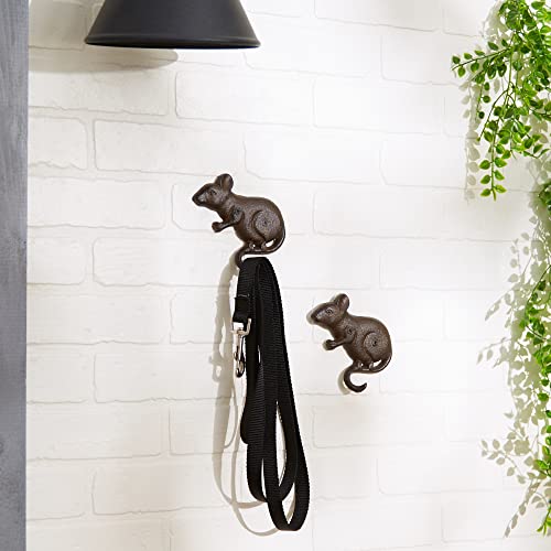 DII Cast Iron Decorative Wall Hook Set, Mouse, 2 Count - size: Mouse