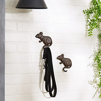 DII Cast Iron Decorative Wall Hook Set, Mouse, 2 Count - size: Mouse