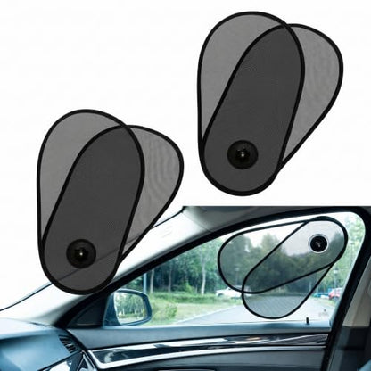 2PCS Car Side Window Shade, Adjustable & Rotatable Window Sun Blocker, Mesh Driver Side Sunshades for Heat & Glare Protection, Universal Fit for Most Cars (Black)