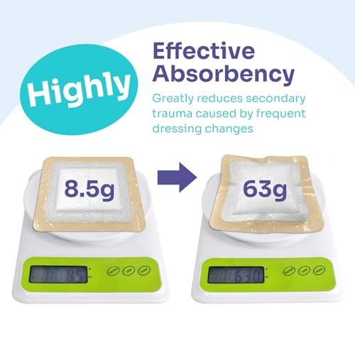 Conkote Silicone Super Absorbent Dressings 5" X 5", High Absorbency 10 Pack - size: 5" x 5" (10 Dressings)