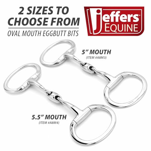 Jeffers Equine Horse Bits, Durable Training Horse Tack, Western Riding Equipment, Equestrian Accessories - style: Eggbutt Horse Bit