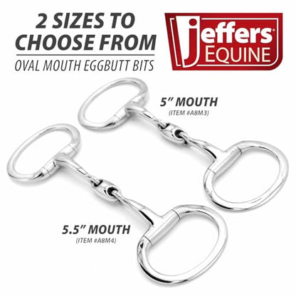 Jeffers Equine Horse Bits, Durable Training Horse Tack, Western Riding Equipment, Equestrian Accessories - style: Eggbutt Horse Bit