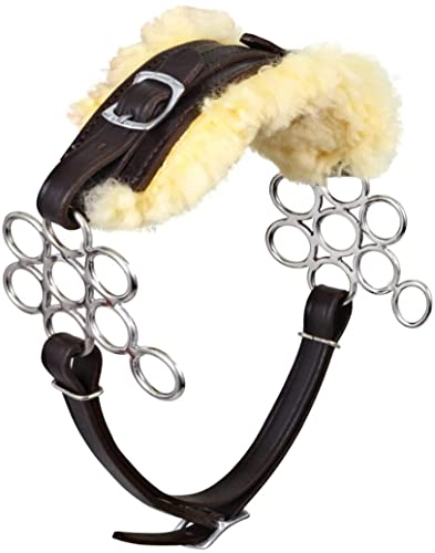 Hackamore Bitless Horse Bit English Western Adjustable Flower Padded Fur Original Leather Bridle Equestrian Tack