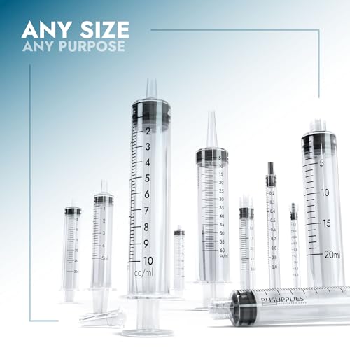 BH Supplies 5ml Oral Syringe with Cap (No Needle) - Sterile, Individually Wrapped - 100 Syringe