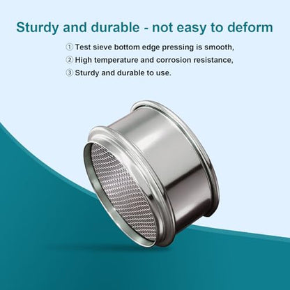 Full 304 Stainless Steel Mesh Sieve Screen, LVDALAB 14 Mesh(1.43mm) Aperture, 2.4inch(6CM) Dia Standard Sample Analysis Test Sieves Sifters Strainer for Industrial Laboratory Homes - size: 14 Mesh(1.43mm)/Ф2.4in(6CM)