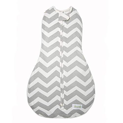 Woombie Grow with Me Baby Swaddle, Convertible Swaddle Fits Babies 0-9 Months, Expands to Wearable Blanket for Babies up to 18 Months, Sleepy Grey Chevron - color: Sleepy Grey Chevron, style: Grow With Me