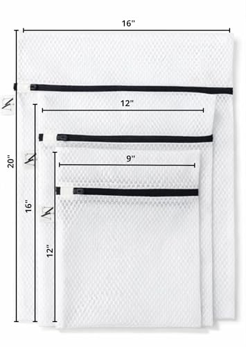 Mesh Laundry Bags for Delicates with 2 Wool Dryer Balls, Reusable Garment Wash Bags for Washing Machine, Fabric Protection Laundry Care Set for Lingerie & Clothes