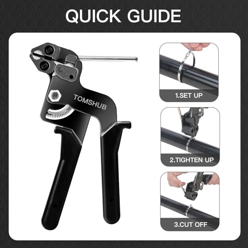 Metal Zip Tie Tool Kit, 100pcs 11.8 Inch Stainless Steel Zip Ties - color: Silver,black