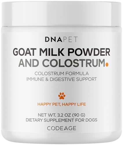 DNA PET Goat Milk & Colostrum Powder for Dogs, Gut & Immune Support, 3.2 oz