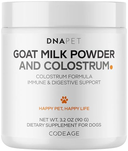 DNA PET Goat Milk & Colostrum Powder for Dogs, Gut & Immune Support, 3.2 oz