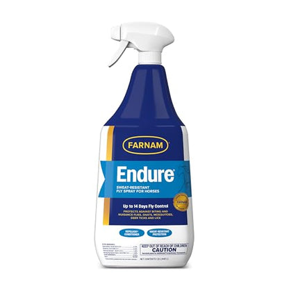 Farnam Endure Fly Spray for Horses, Long-Lasting Fly Repellent, 32 oz Spray - size: 32 oz. Pump Spray