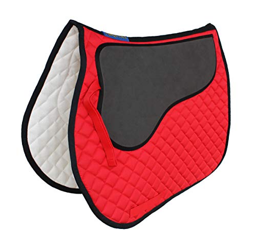 CHALLENGER Horse 23" x 20" English All-Purpose Contoured Quilted Trail Saddle Pad 72143 - color: 레드