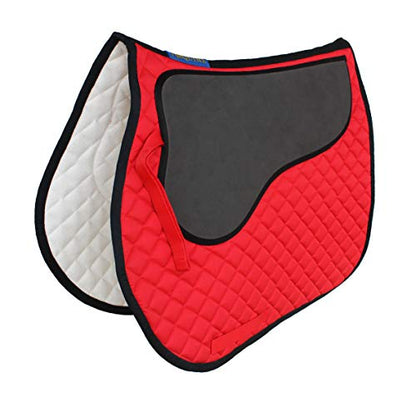 CHALLENGER Horse 23" x 20" English All-Purpose Contoured Quilted Trail Saddle Pad 72143 - color: 레드