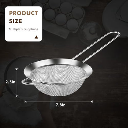 NileHome 7.8-Inch Diameter Stainless Steel Mesh Strainers,Silver - color: 7.8"-Silver