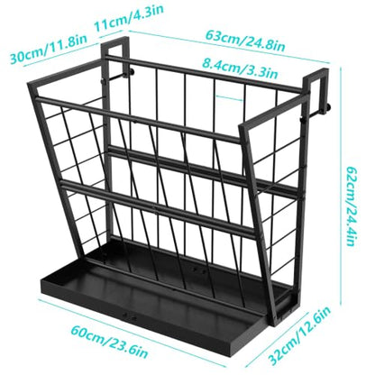 LIANTRAL Hay Feeder Goat, Black 2-in-1 Wall Mounted Goat Hay Rack