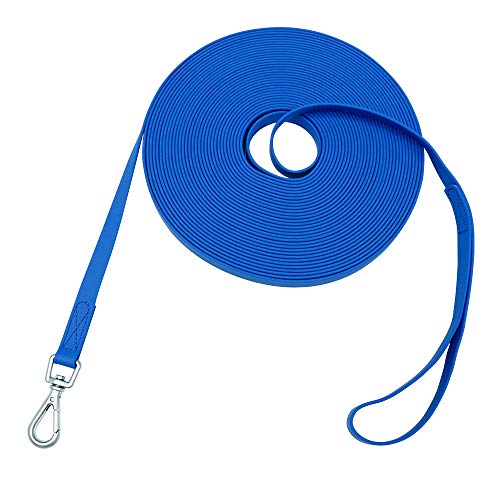 Waterproof Dog Training Leash 50FT 30FT 15FT 10FT 5FT Heavy Duty Recall Long Lead for Large Medium Small Dogs (5FT, Blue) - color: Blue, size: 5FT