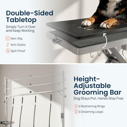 KANIS Professional Electric Dog Grooming Table - Heavy Duty - color: GREY, size: 49"
