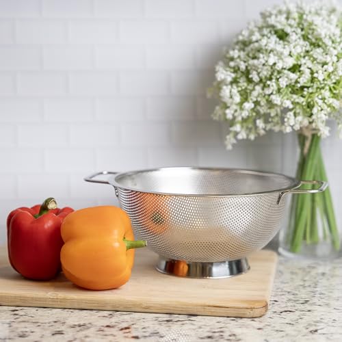Fox Run Stainless Steel Colander, Medium 3 Quart Pasta Strainer - size: 3 Quart, Standard