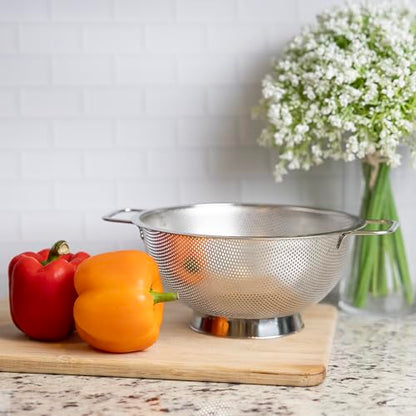 Fox Run Stainless Steel Colander, Medium 3 Quart Pasta Strainer - size: 3 Quart, Standard