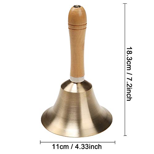 Super Loud Solid Brass Hand Call Bell - size: 4.3 inch