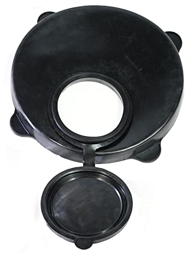 5 Gallon Bucket Lid with Pour Spout, Airtight Rubber Seal - Black - color: Black