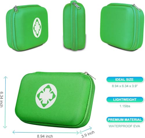 First Aid Kit 276PCS Car Home Camping Essentials Green Emergency Kit AMORNING - color: Green-276pcs