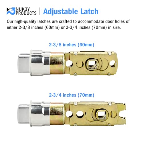 "Nuk3y 6 Way Adjustable Door Latch Bolt (Satin Nickel, Plainlatch)" - color: Satin Nickel, size: Plainlatch