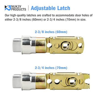 "Nuk3y 6 Way Adjustable Door Latch Bolt (Satin Nickel, Plainlatch)" - color: Satin Nickel, size: Plainlatch
