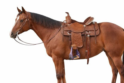 CHALLENGER Horse Western Saddle Turquoise Aluminium Bell Engraved Cut-Out Stirrups 51146v - color: Rider Purple