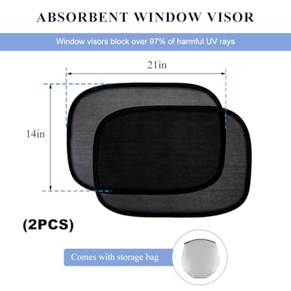 2PCS Car Window Shades for Baby, 21"x14" Cling Car Shades Provide Glare and UV Rays Protection for Your Child, Mesh Sun Shade Blocker Window Screens for Side Windows (Black) - color: Black