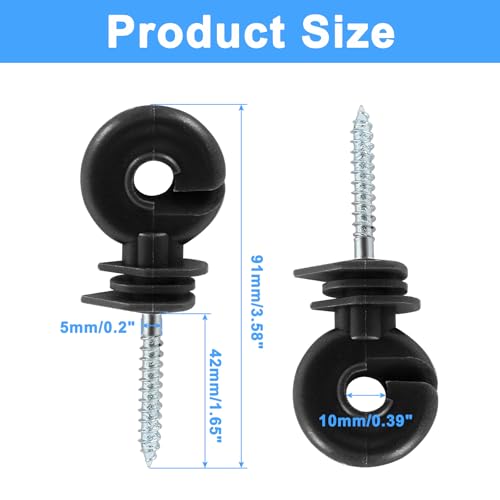 Black Electric Fence Insulator, 10Pcs, 91mm/3.58 inch - color: Black