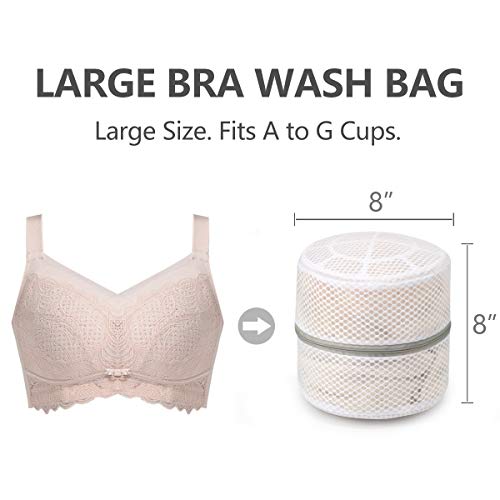 Muchfun 3Pcs Bra Wash Bags, Honeycomb Mesh Laundry Bags for Delicates - size: 3 Large Bra Bags