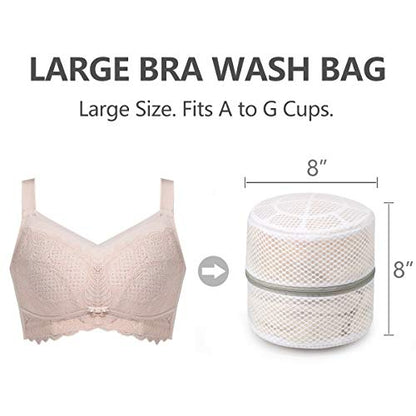 Muchfun 3Pcs Bra Wash Bags, Honeycomb Mesh Laundry Bags for Delicates - size: 3 Large Bra Bags