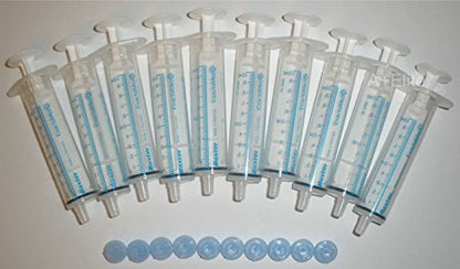 BAXA ExactaMed Oral Liquid Medication Syringe 10cc/10mL 10/PK Clear Medicine Dose Dispenser with Cap Exacta-Med Baxter Comar Latex Free