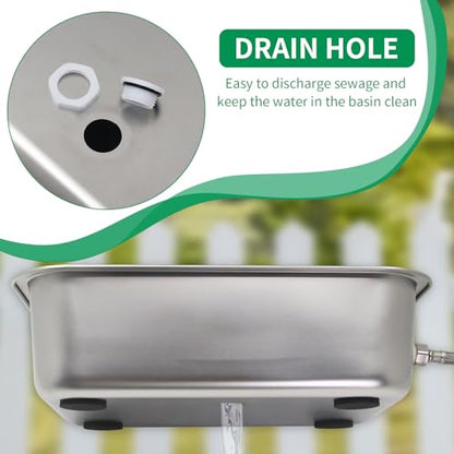Automatic Dog Water Bowl Dispenser 8.3L Large Stainless Steel Wall Mounted | Large Capacity,No Mass,Rustproof,With Drain Hole,Keep Water Clean, With Float Valve ,Hose, Adapter, for Chickens,Horse,