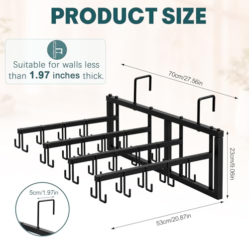 40 Hook Horse Tack Rack Heavy Duty Metal Bridle Organizer with 4 Swivel Arms, Wall Mount & Stall Rail Hanging Storage for Bridles Halters Reins Equestrian Barn Stable Equipment