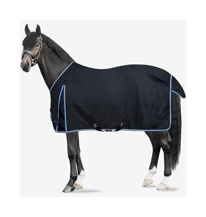 Horze Glasgow Waterproof Turnout Blanket - Lightweight No-Fill Rain Sheet - color: Blue, size: 72 in
