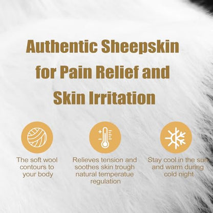 Drydiet 2 Pcs Natural Sheepskin for Bed Sores 17x17 in,Circle,White - color: White, style: Circle